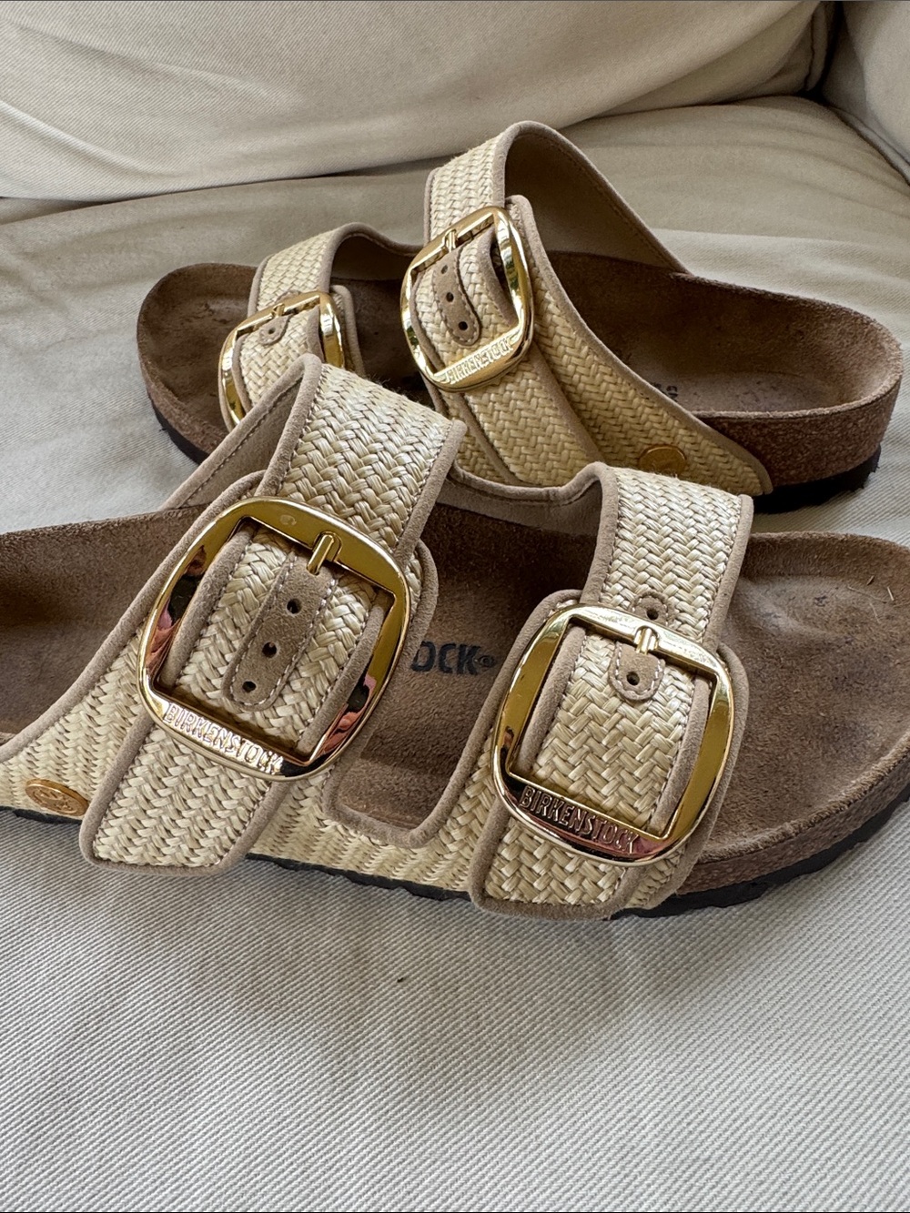 Birkenstock x Staud Raffia Sandals